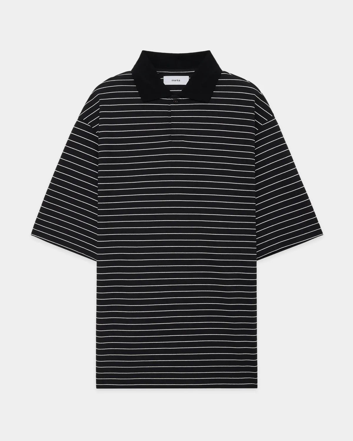 marka の 40//1 ORGANIC COTTON HIGH TWISTED PIQUE ONE BUTTON POLO S/S TEE (M25A15CS02B)