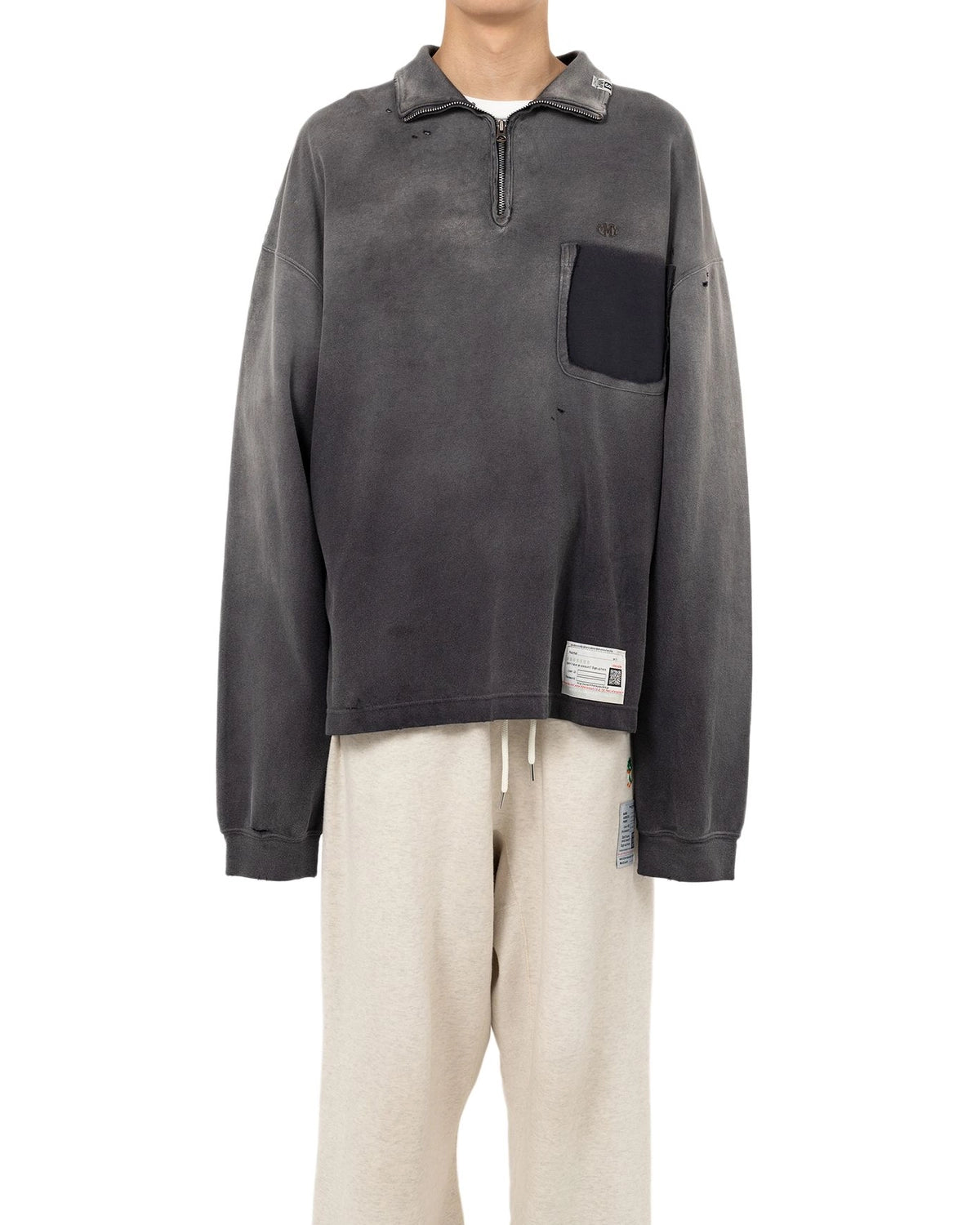 Maison MIHARA YASUHIRO / Sun Faded Like Quarter Zip-up Sweatshirt (A14PO533)