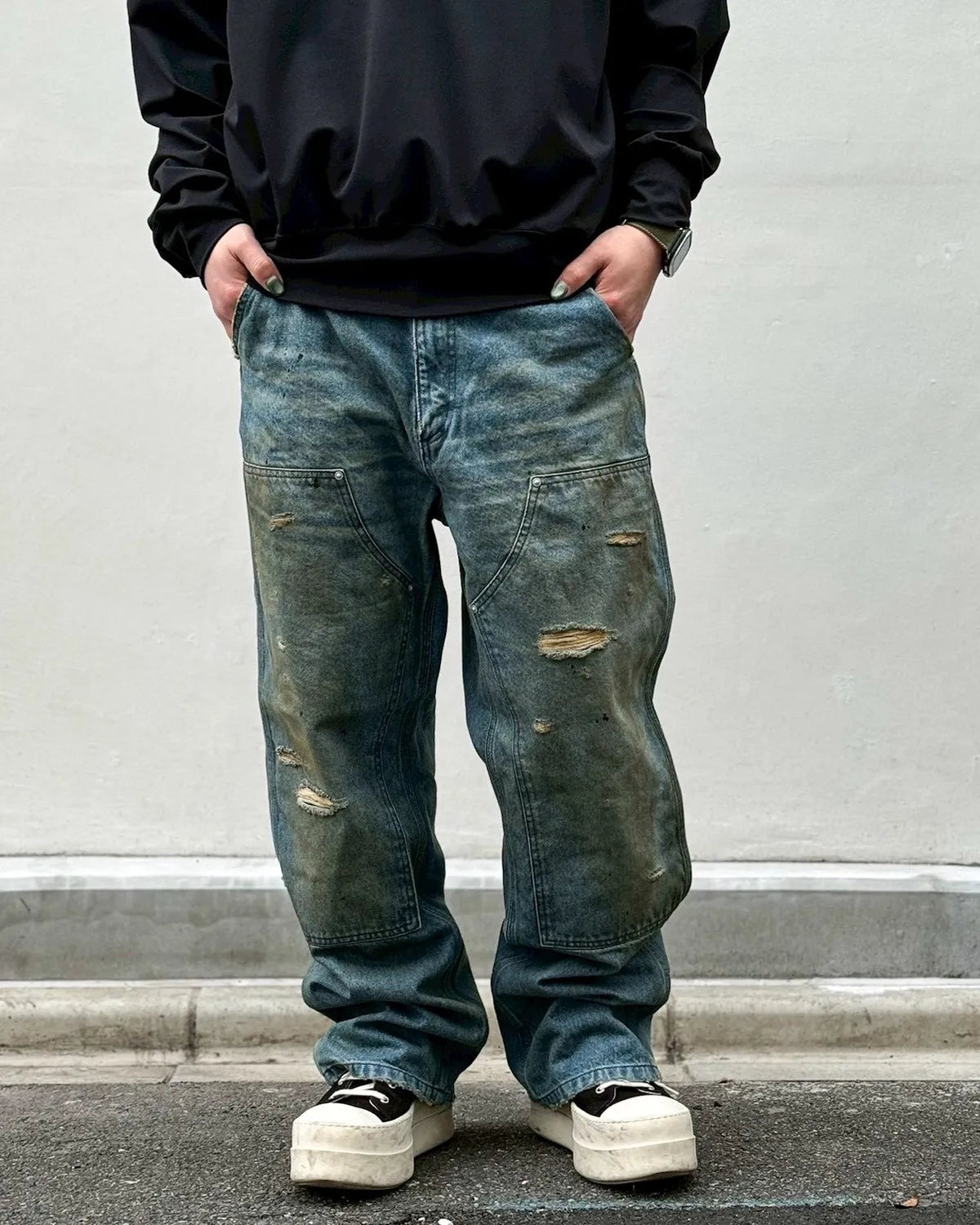 MIYAGIHIDETAKA -Rafu- / Damaged Work Pants (MH048)