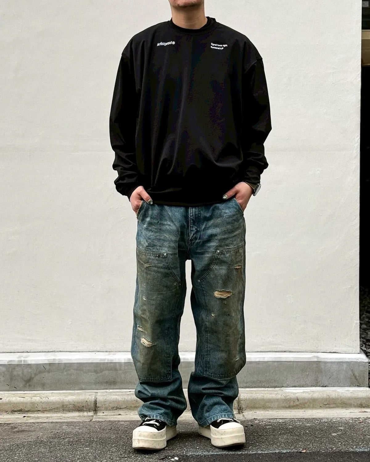 MIYAGIHIDETAKA -Rafu- / Damaged Work Pants (MH048)