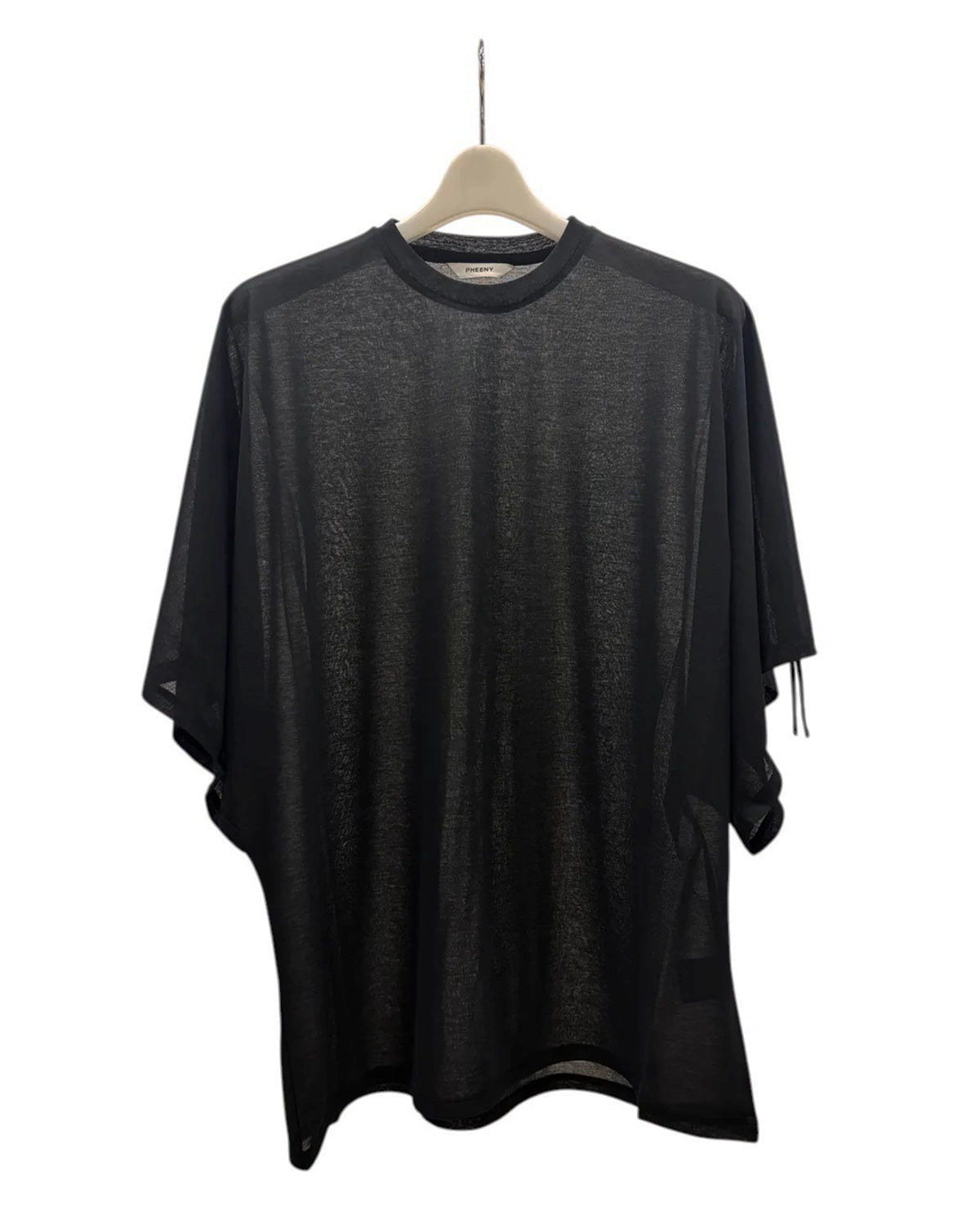 PHEENY / Sheer Jersey Gathered Shoulder Top (PS26-CS23)