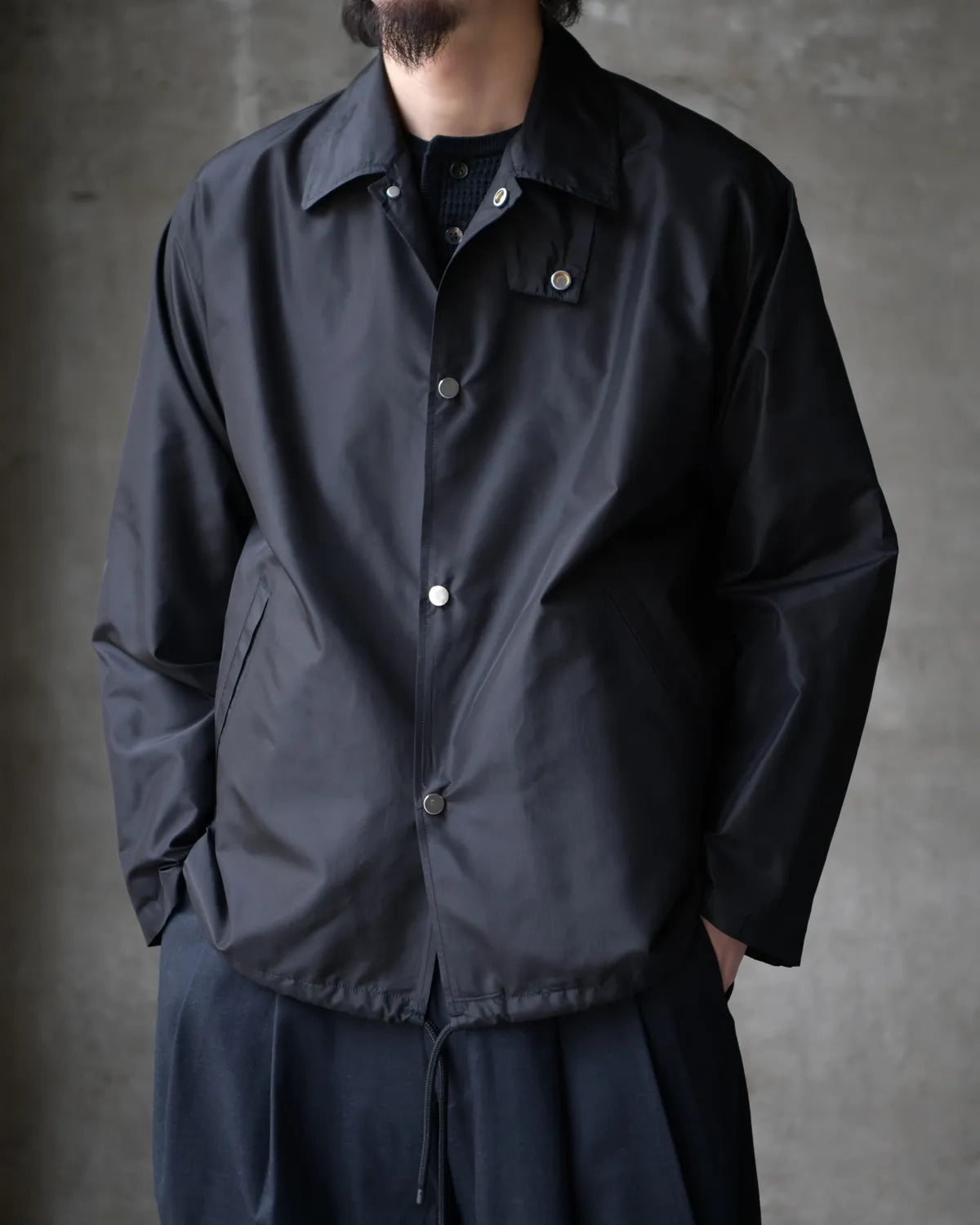 MARKAWARE / SILK TAFFETA COACH JACKET (A26A12BL02C)