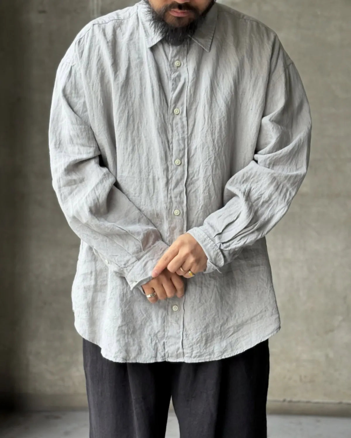 is-ness / Linen Long - Sleeve Shirt (26SS_18_1007AWSH03)