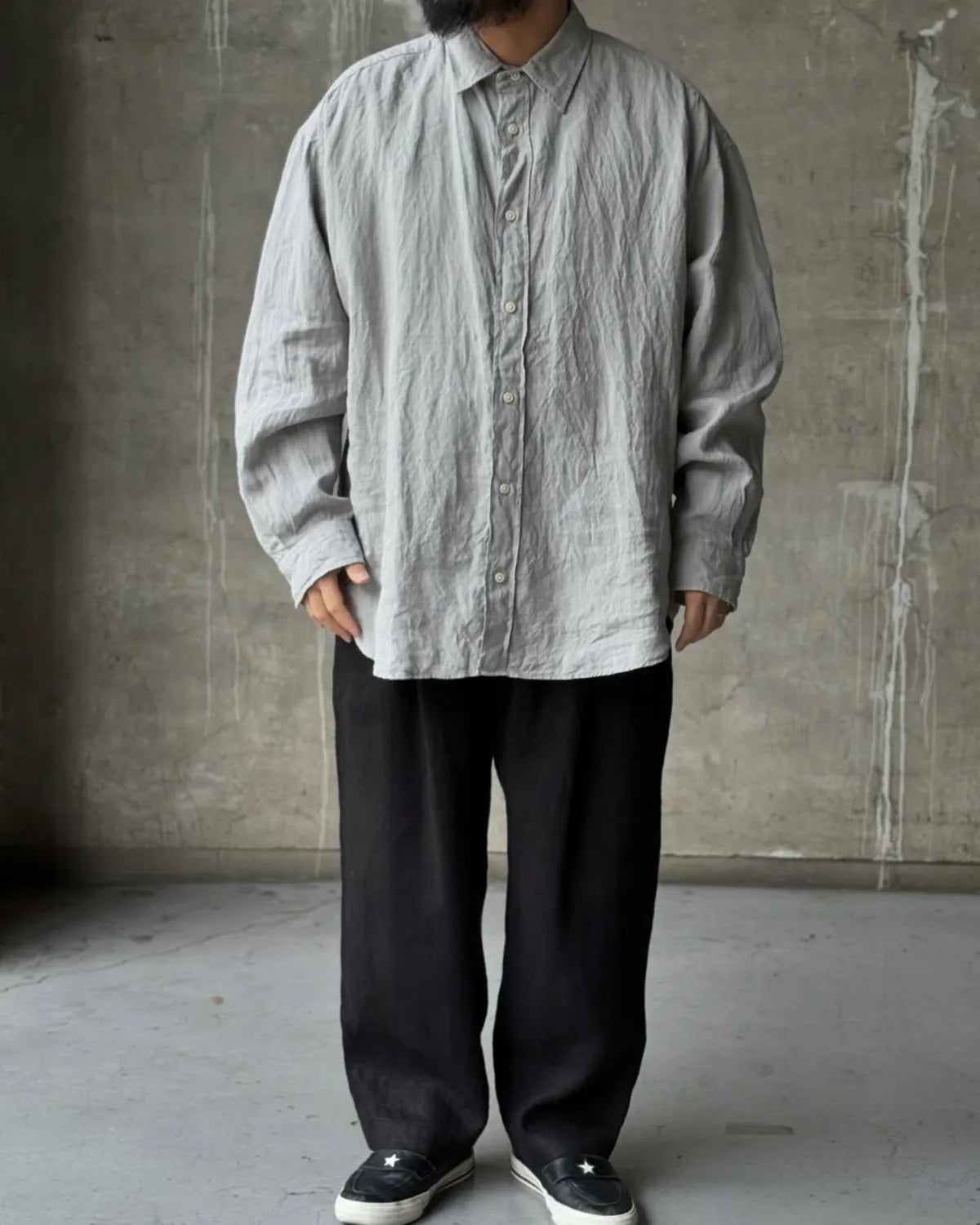 is-ness / Linen Long - Sleeve Shirt (26SS_18_1007AWSH03)