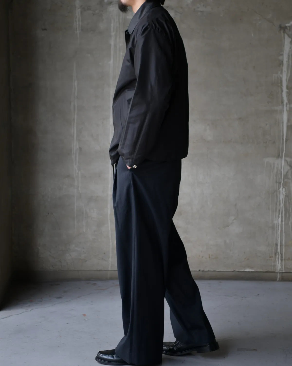 MARKAWARE / SILK TAFFETA COACH JACKET (A26A12BL02C)