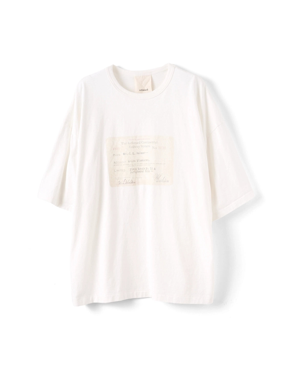 refomed の RAILWAY TICKET TEE (RECU-063)