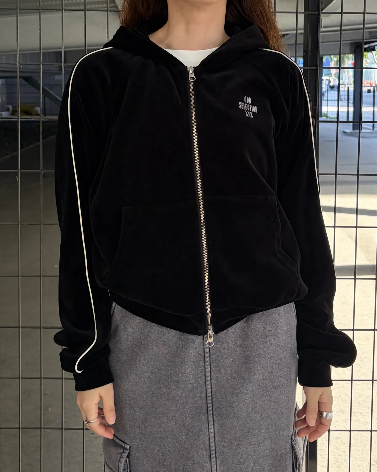 GOD SELECTION XXX / VELOUR ZIP HOODIE (GXL-A26-CS-01)