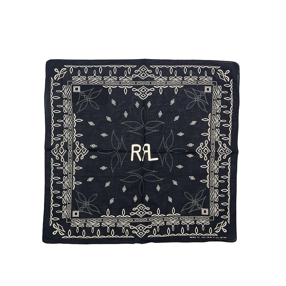 RRL ダブルアールエル 花柄バンダナ ブラック コットン100% RRL (ダブルアールエル) RIOS BANDANA (1441MARRHGS0J320067