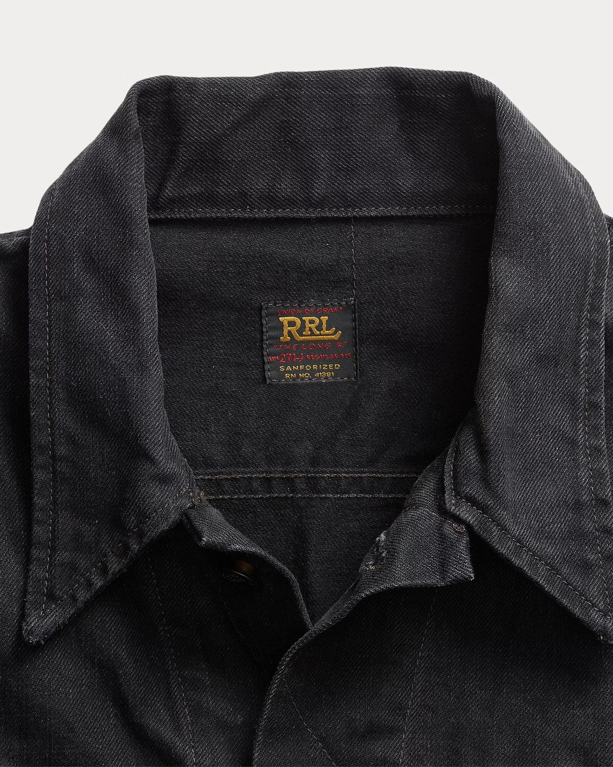 RRL / ウォーン イン ブラック デニム トラッカー ジャケット (MNRROTW16020085)