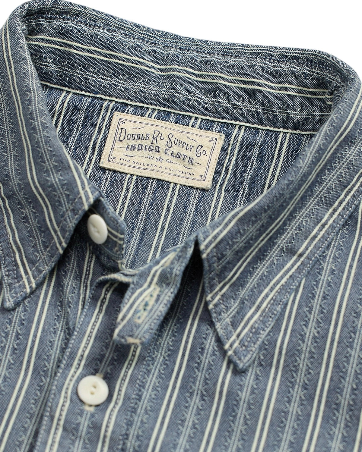 RRL / ストライプド ドビーシャンブレー ワークシャツ (1441MNRRWOV16820356)