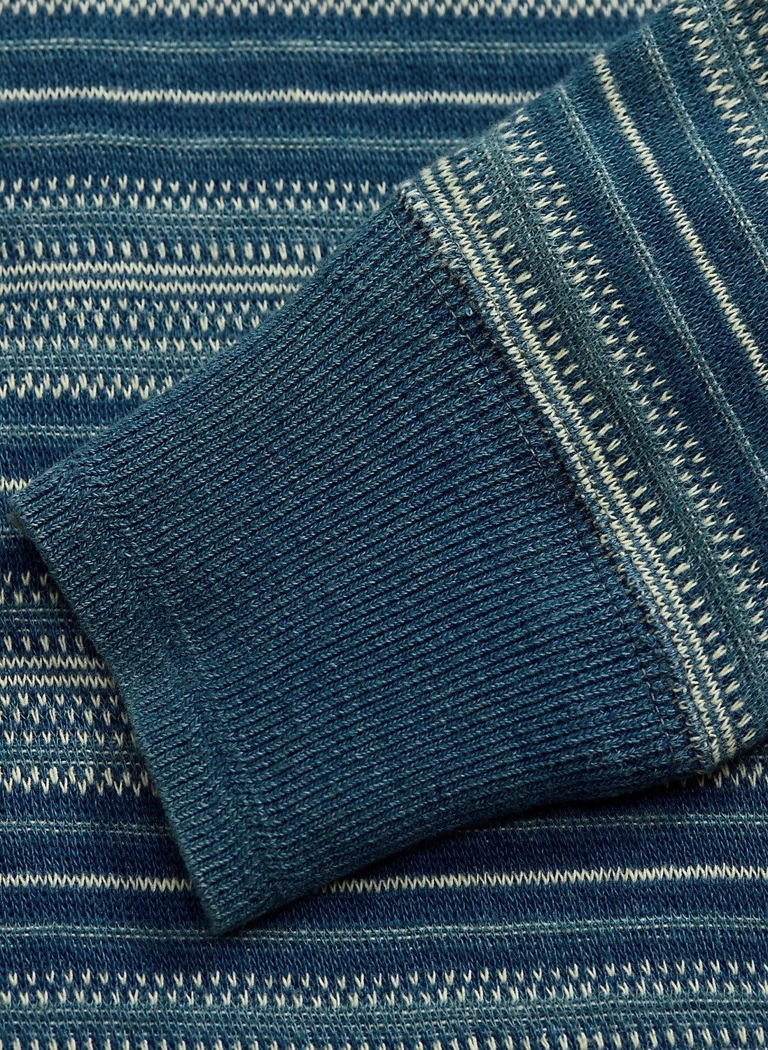 RRL / インディゴ ストライプド ジャカード ヘンリー シャツ (1441MNRRKNI16820192)