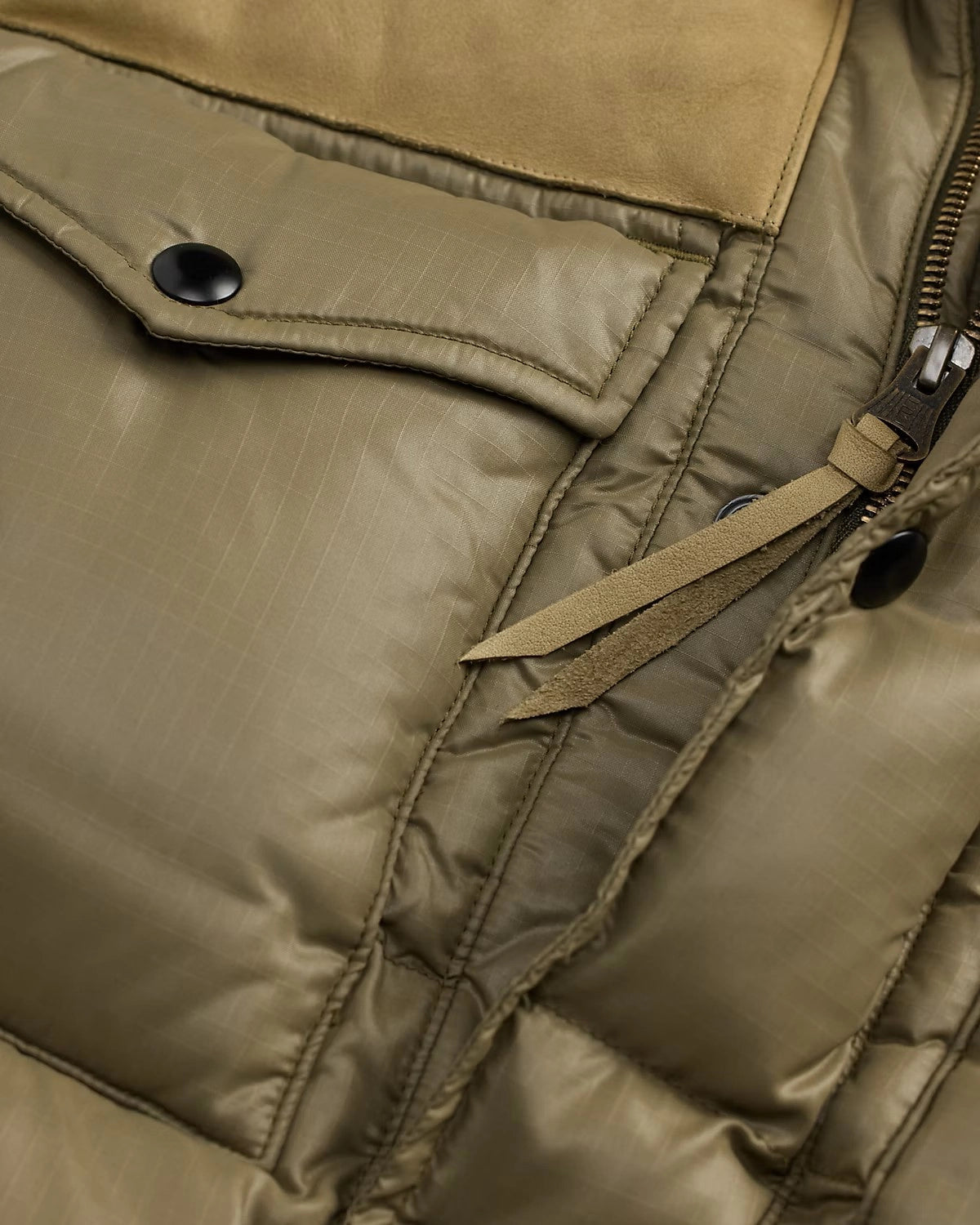 RRL / レザーヨーク キルテッド リップストップ ベスト (MNRROTW1N220063)