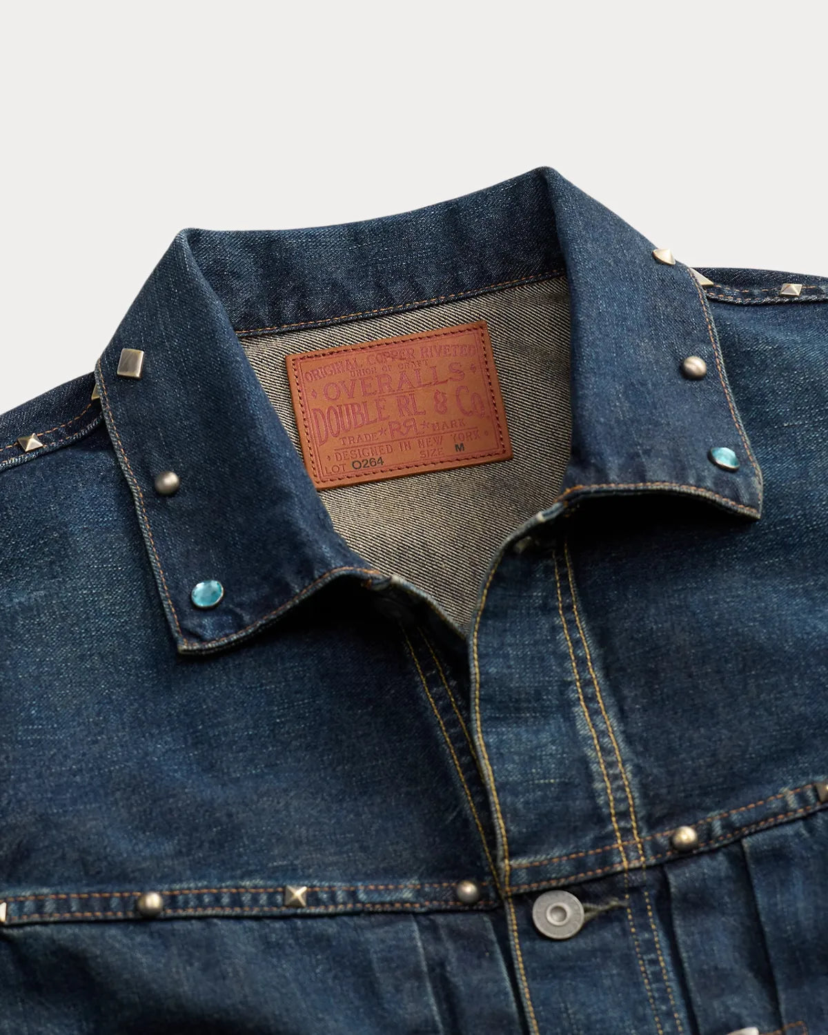 RRL / Ridgewood スタデッド デニム トラッカー ジャケット (MNRROTW16020215)