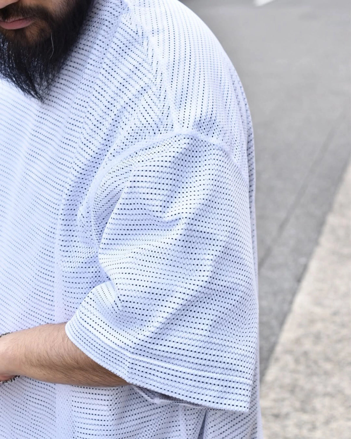 is-ness / BALLOON DOUBLE LAYERED MESH T-SHIRT (25SS_07_1006SSCS08-2)