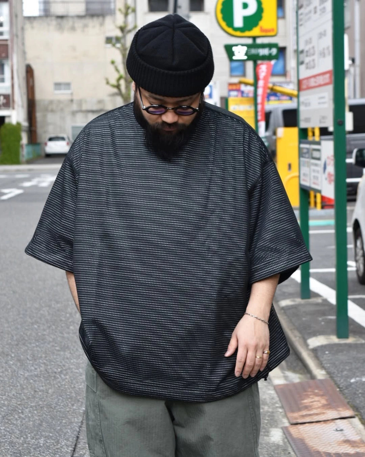 is-ness / BALLOON DOUBLE LAYERED MESH T-SHIRT (25SS_07_1006SSCS08-2)