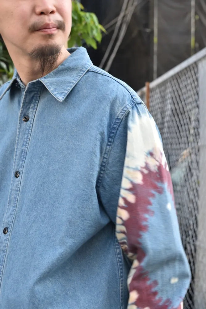 CHALLENGER / L/S TIE DYE SLEEVE DENIM SHIRT (CLG-SH024-001)