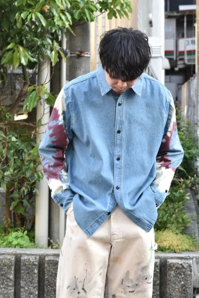 CHALLENGER / L/S TIE DYE SLEEVE DENIM SHIRT (CLG-SH024-001)