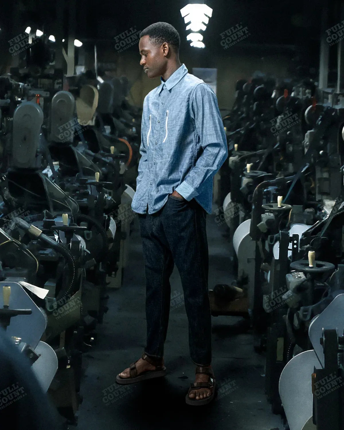 FUMITO GANRYU × FULLCOUNT / Watteau Gathered Ventilated Pocket Shirt (Fu15-Sh-101)