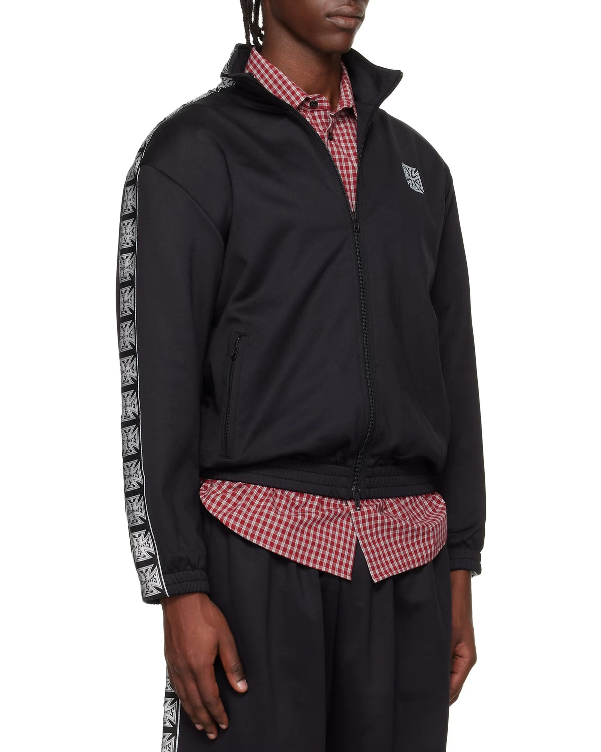 VETEMENTS / BIKER CROSS TAPE TRACK ZIP-UP (ME76GJ105B)