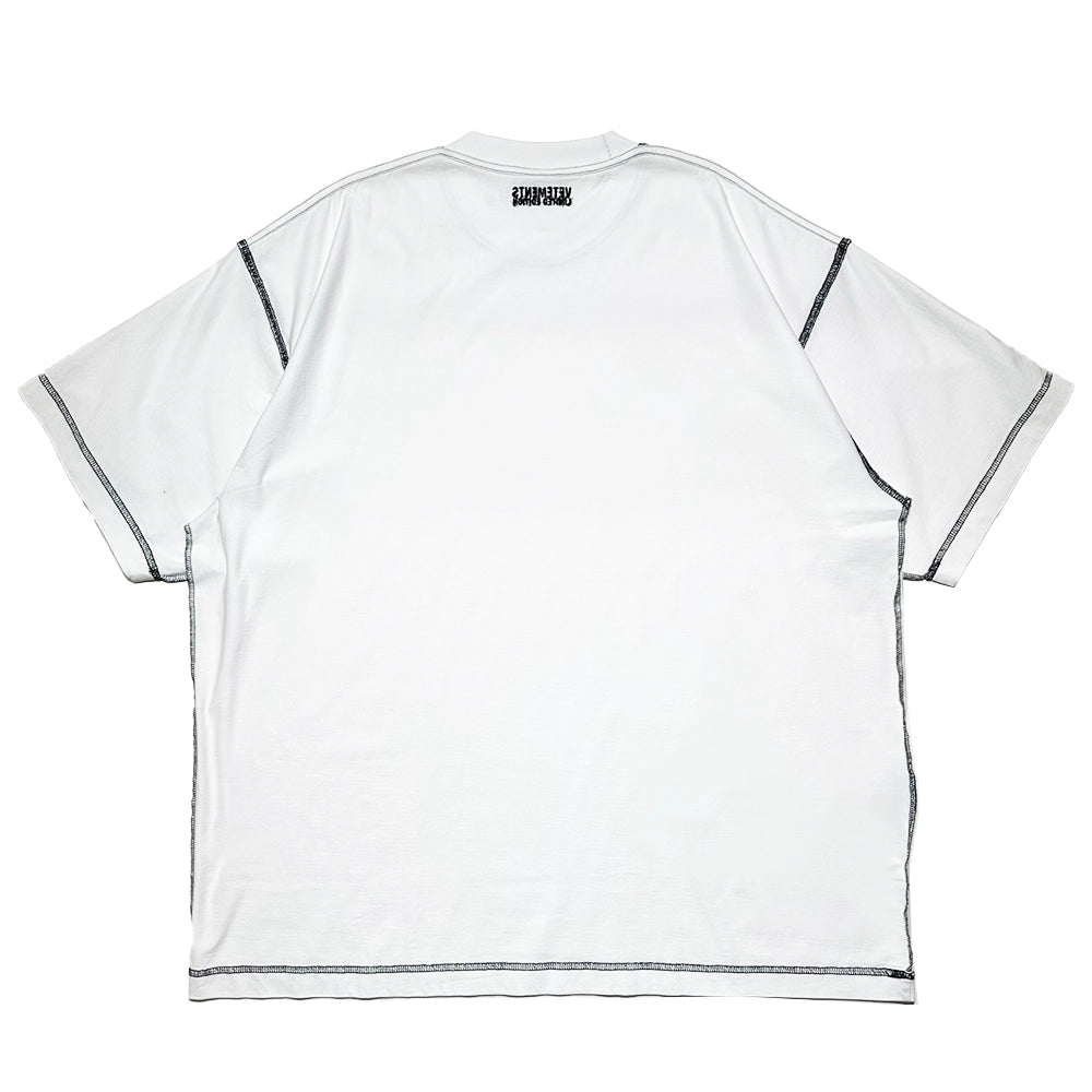 VETEMENTS / INSIDE-OUT EMBROIDERED LOGO T-SHIRT