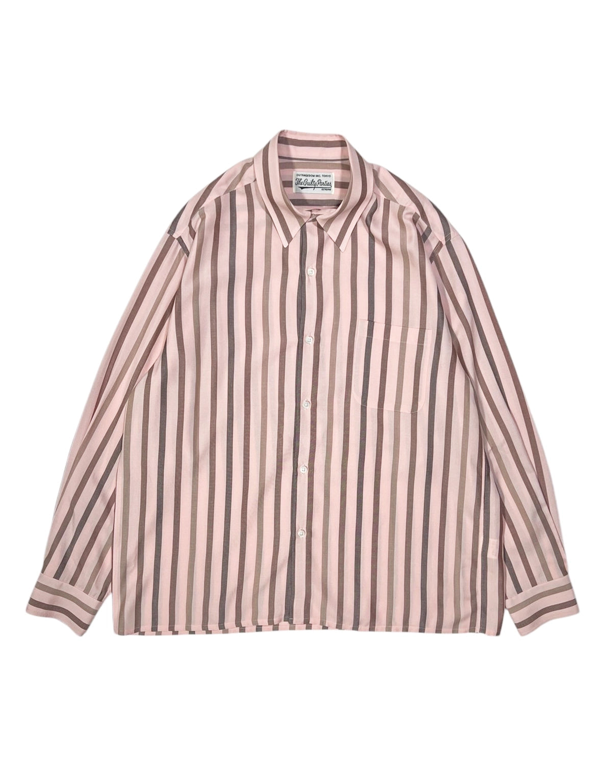 wacko maria ワコマリア レーヨンシャツ L WACKO MARIA(ワコマリア) / STRIPED REGULAR COLLAR SHIRT L/S