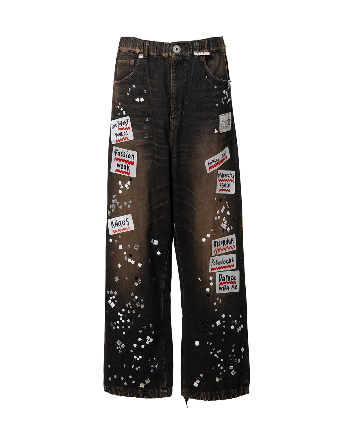 Maison MIHARA YASUHIRO / Embellished Sticker Denim Pants (A16PT025)