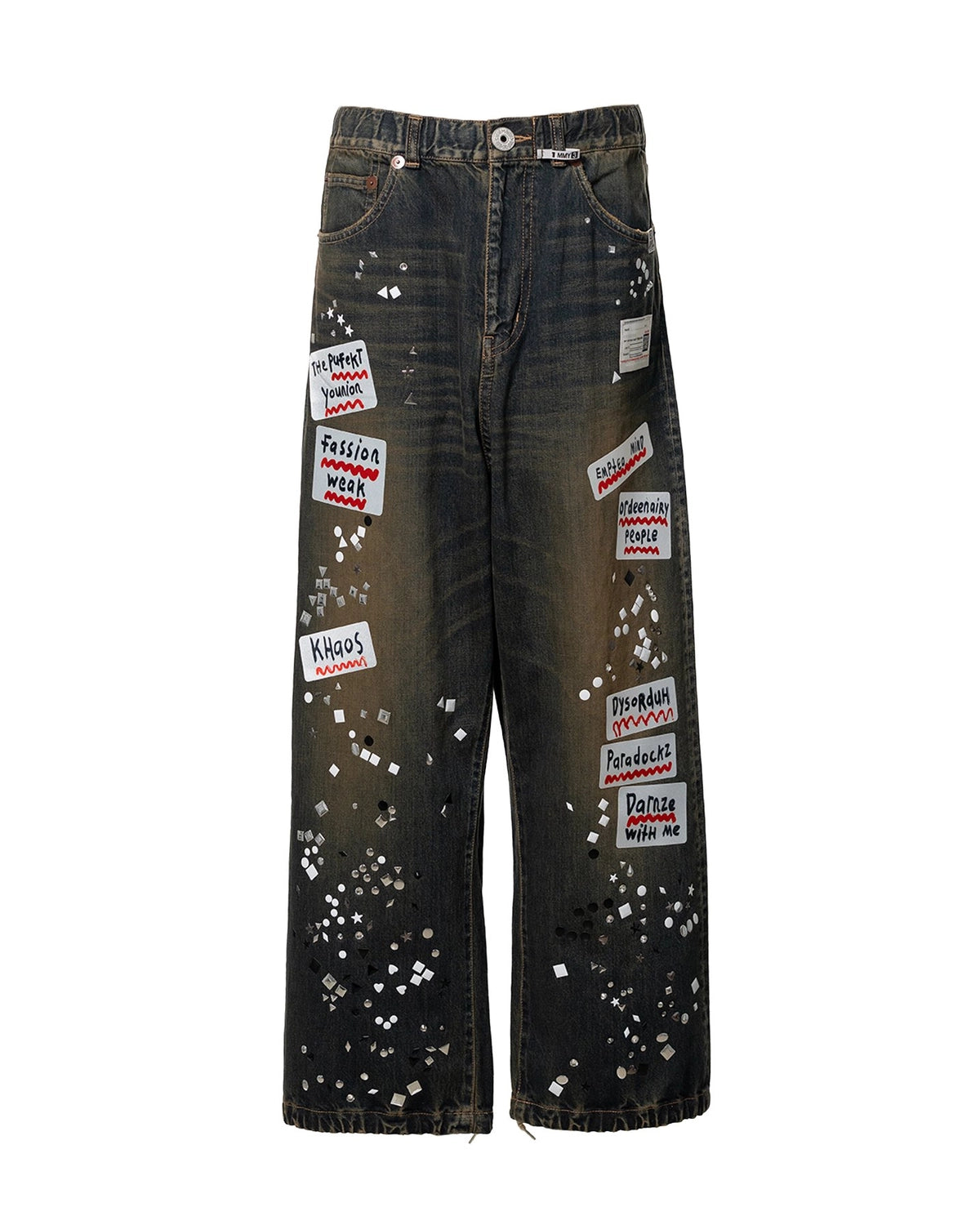 Maison MIHARA YASUHIRO / Embellished Sticker Denim Pants (A16PT025)