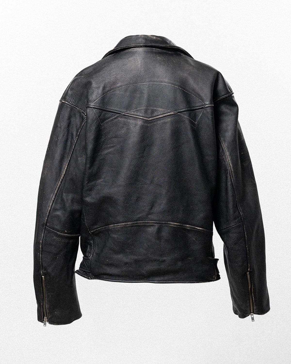 KAMIYA / Distressed Leather Biker Jacket (G16BL011)