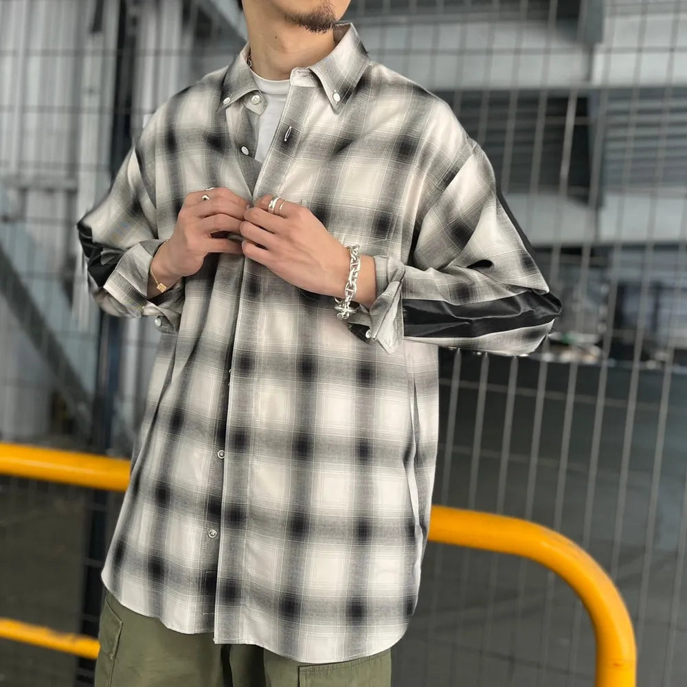 SEQUEL / OMBRE CHECK BIG SIZE SHIRT (SQ-24SS-SH-01)