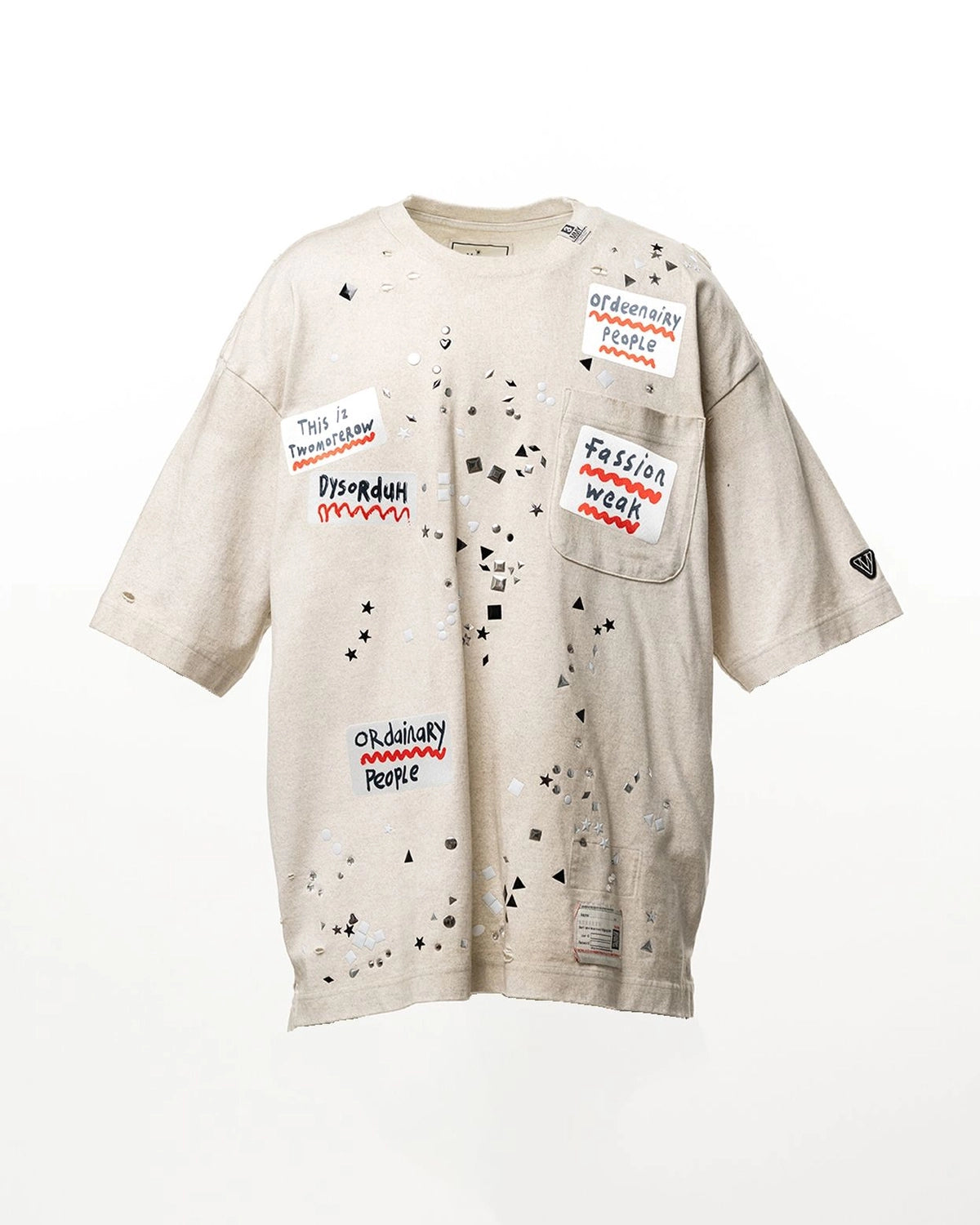 Maison MIHARA YASUHIRO / Embellished Sticker T-shirt (A16TS592)