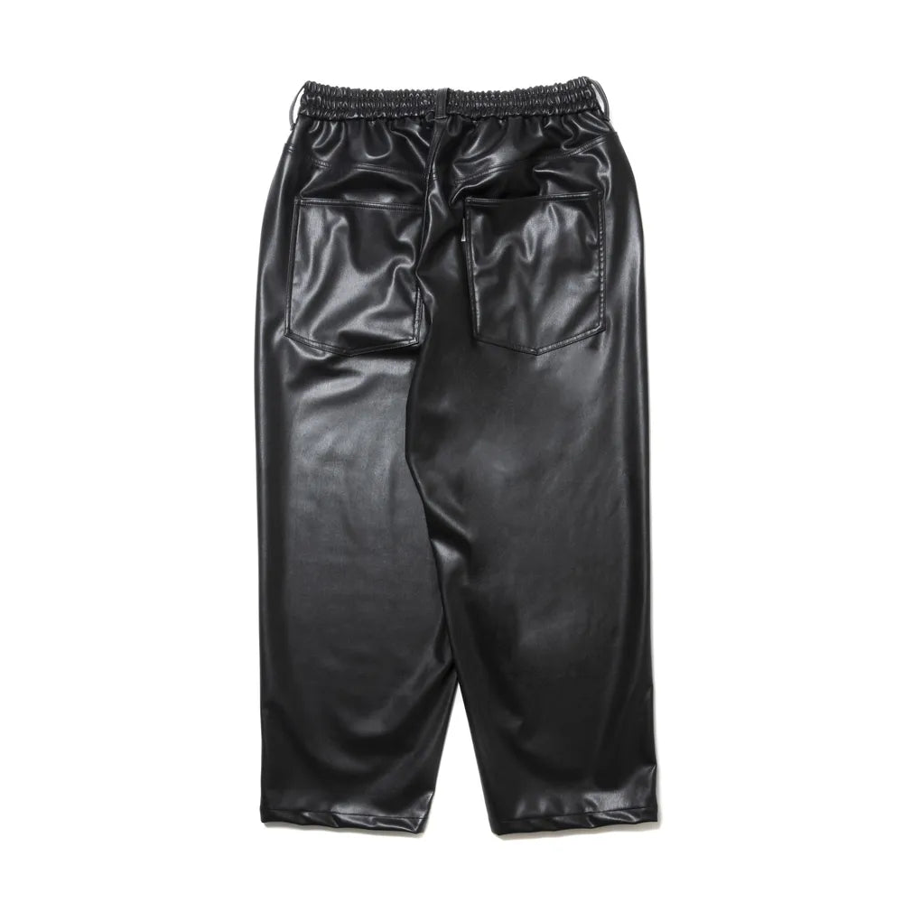 COOTIE PRODUCTIONS® / Faux Leather 5 Pocket Wide Easy Pants (CTE-24A116)