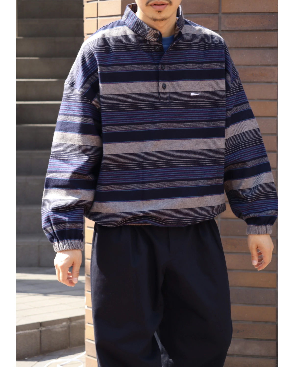 DESCENDANT / TETTY STRIPE PULLOVER LS SHIRT (262TQDS-SHM05)
