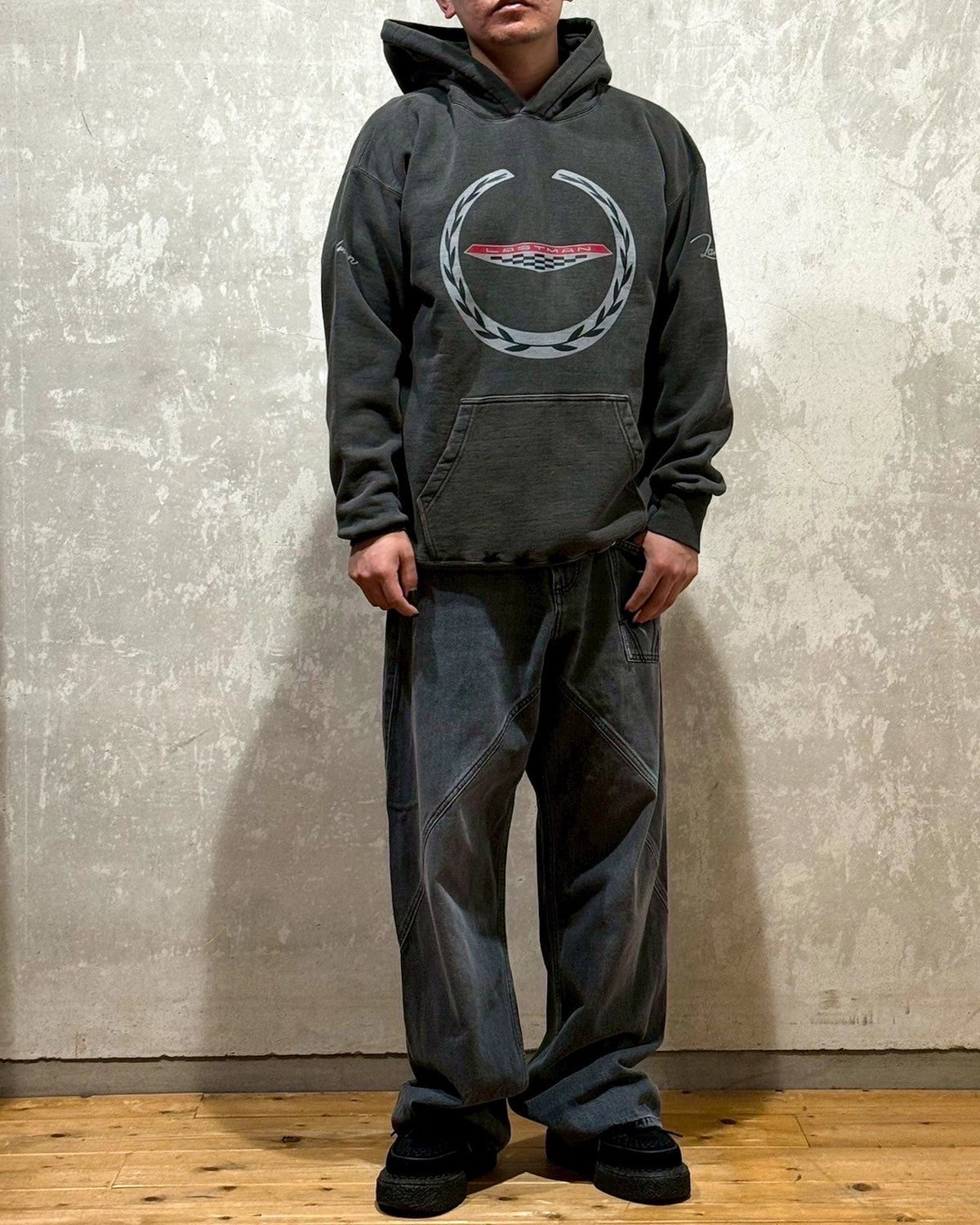 LASTMAN / PRINTED HOODIE "BADGE" (252LM-CT16)