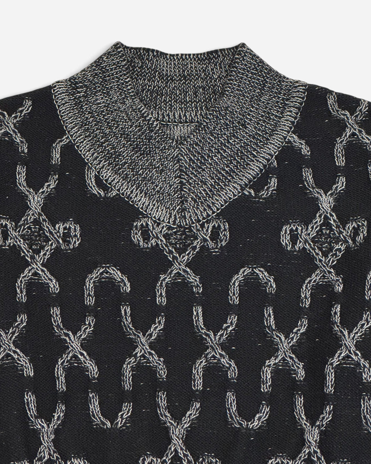 08sircus / Cable knit reversible v-neck sweater (S26AW-KN07)
