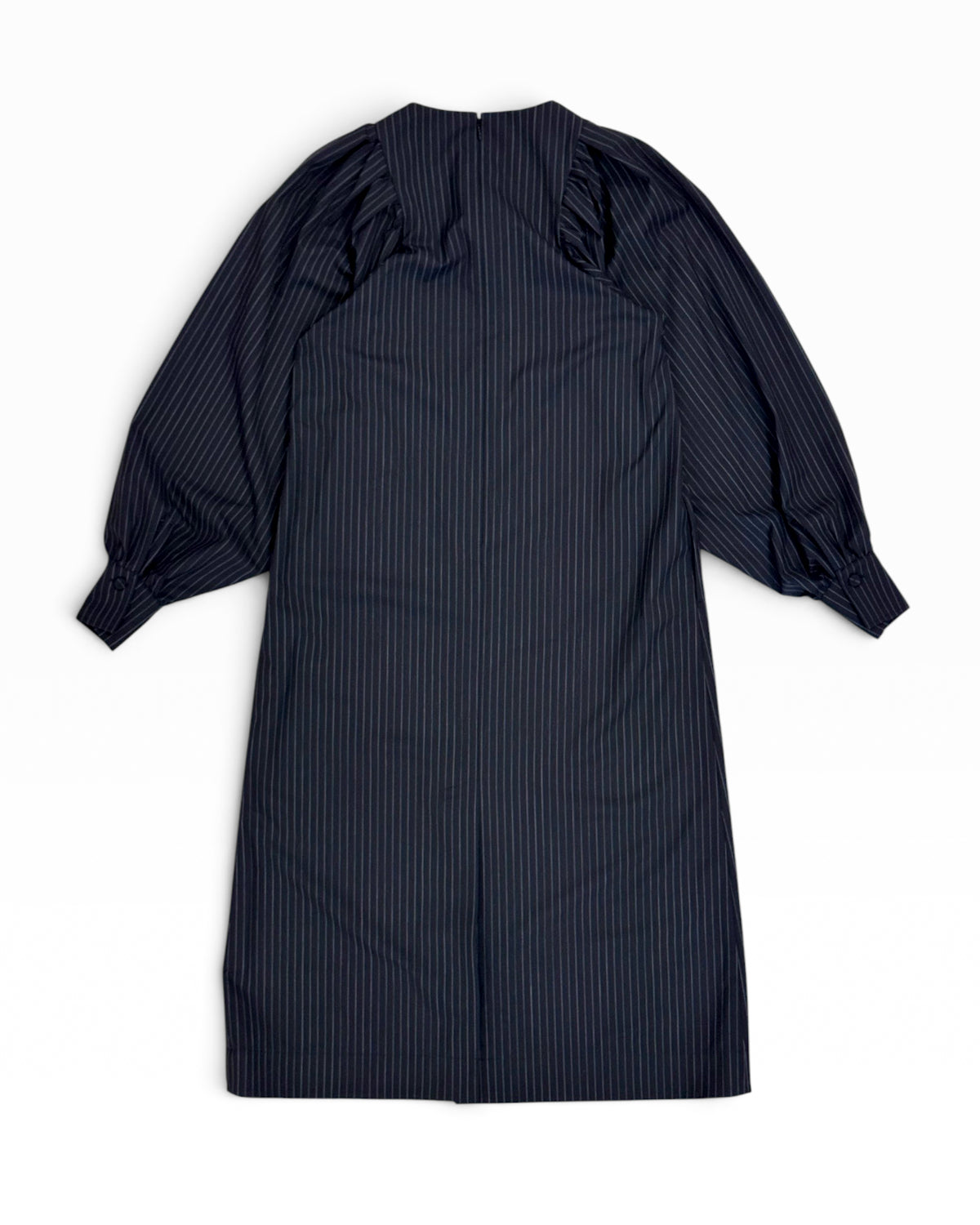 08sircus / Wool stripe gather sleeve dress (S26AW-DR02)