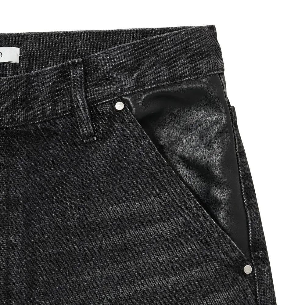 SHERMER / Leather Pocket LAX Jeans (SHM-24FW-502)