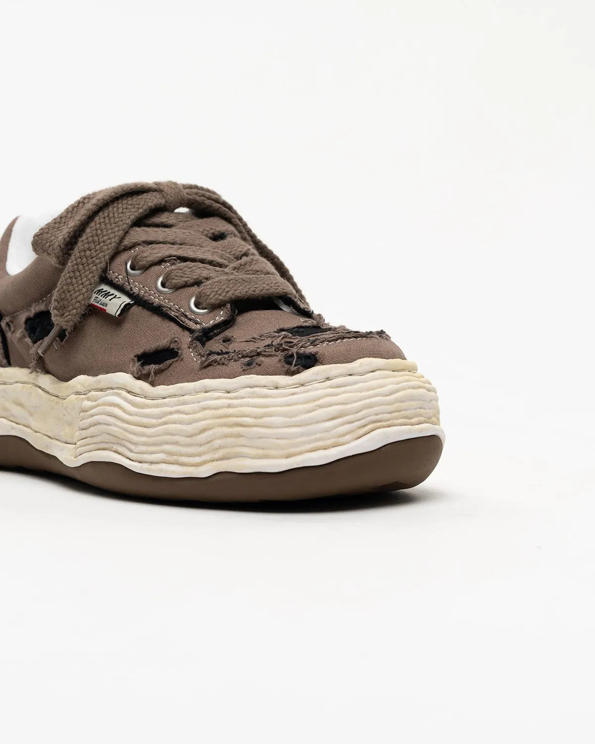 Maison MIHARA YASUHIRO / "OLIVER" OG Sole Ripped Overdye Canvas Low-top Sneakers (A17FW711)