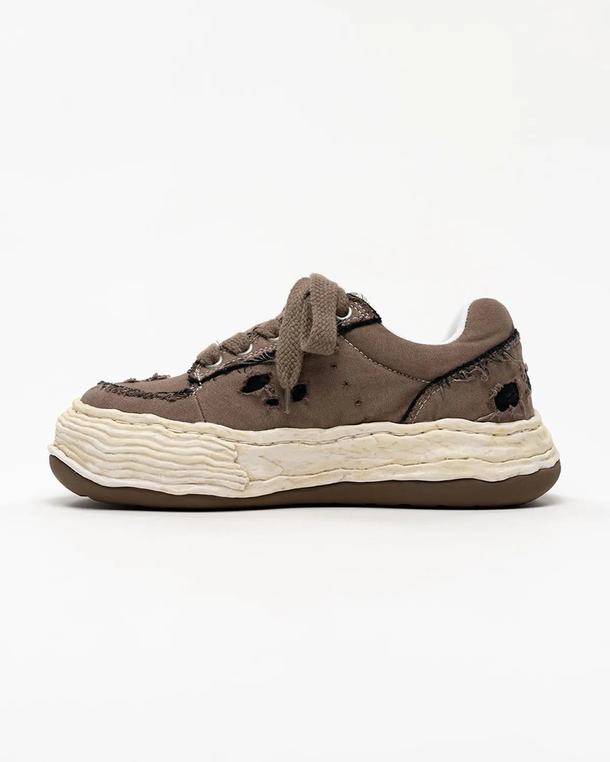 Maison MIHARA YASUHIRO / "OLIVER" OG Sole Ripped Overdye Canvas Low-top Sneakers (A17FW711)