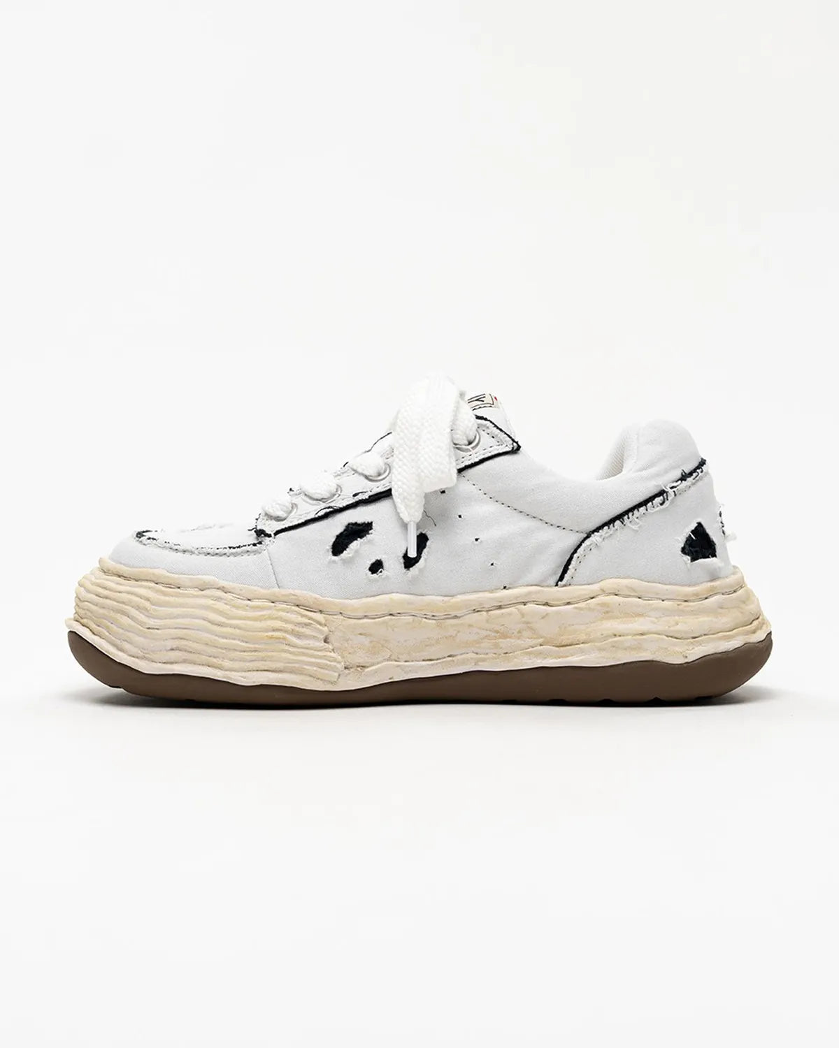 Maison MIHARA YASUHIRO / "OLIVER" OG Sole Ripped Overdye Canvas Low-top Sneakers (A17FW711)