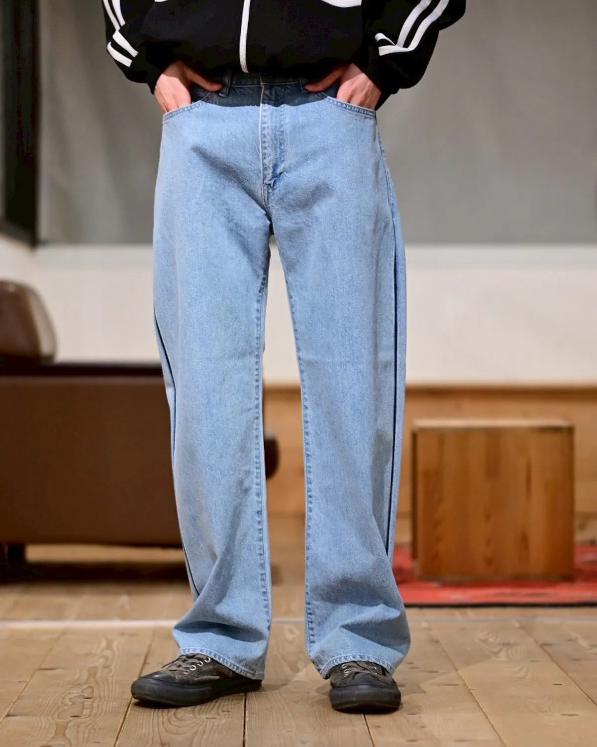 LAD MUSICIAN / 11.5oz BLEACH DENIM STRAIGHT PANTS (2126-513)