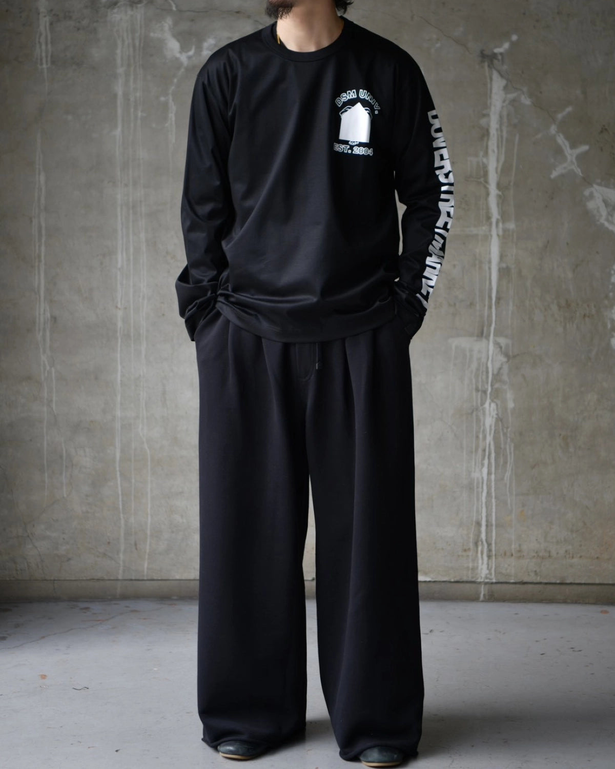 DOVER STREET MARKET kei ninomiya / PLEATED PANTS COTTON BACK PILE KNIT (DSM01P005)