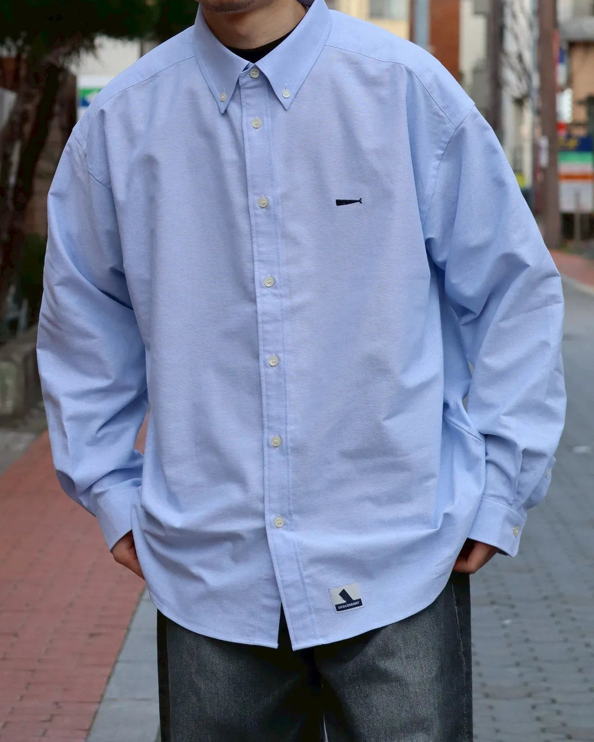 DESCENDANT⁄KENNEDY'S OXFORD MULTI STRIPE LS SHIRT STANDARD (BLUE)