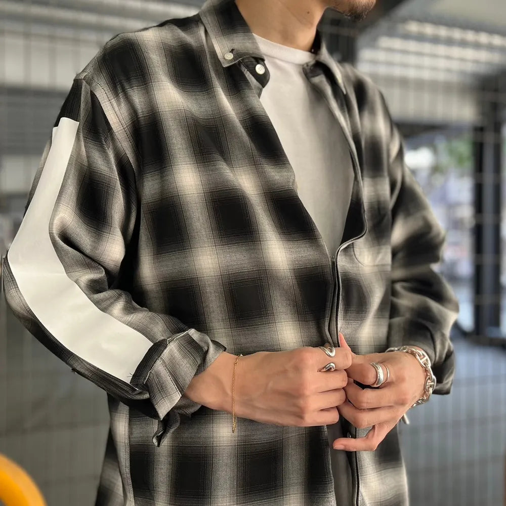 SEQUEL / OMBRE CHECK BIG SIZE SHIRT (SQ-24SS-SH-01)