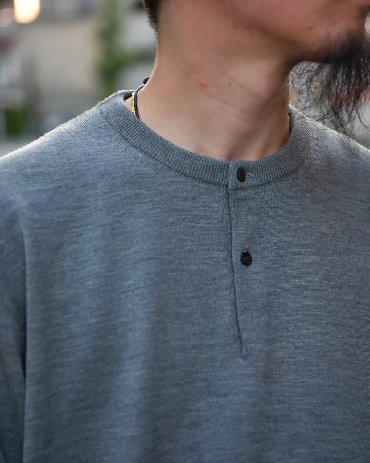 A.PRESSE / Wool Knit Henley Neck Sweater (25AAP-03-09)