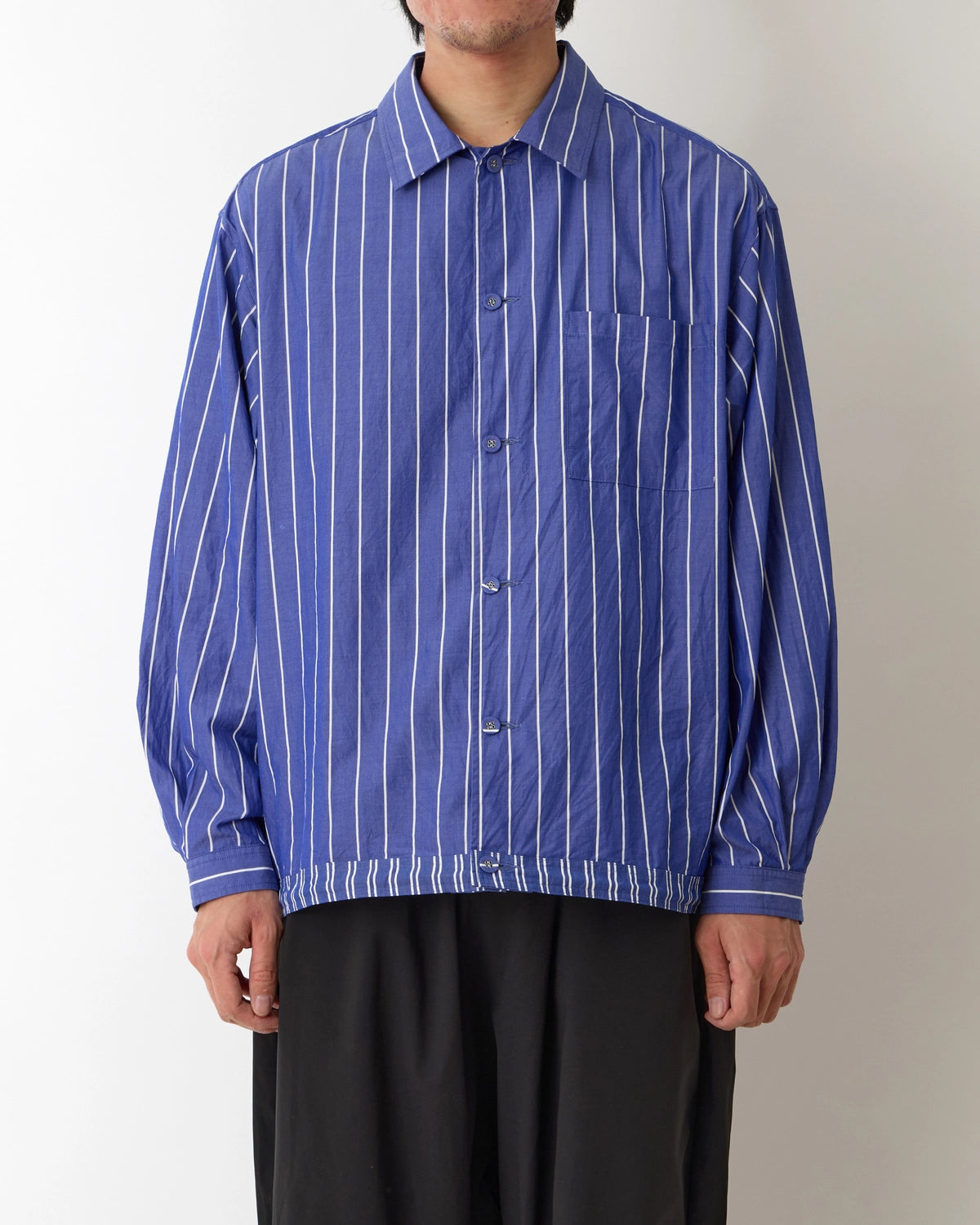 White Mountaineering  / MID GUSSET SLEEVE STRIPE SHIRT BLOUSON (WM2571104)