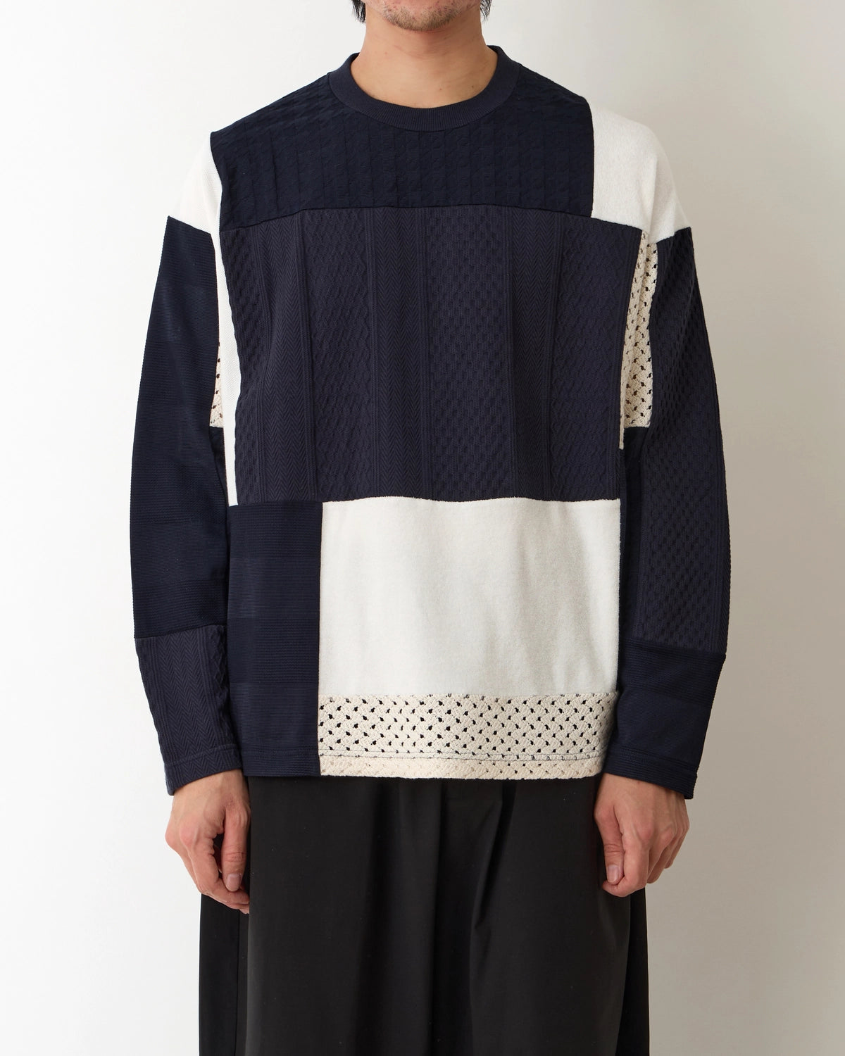 White Mountaineering  / PATCHWORK LONG SLEEVE T-SHIRT (WM2571531)