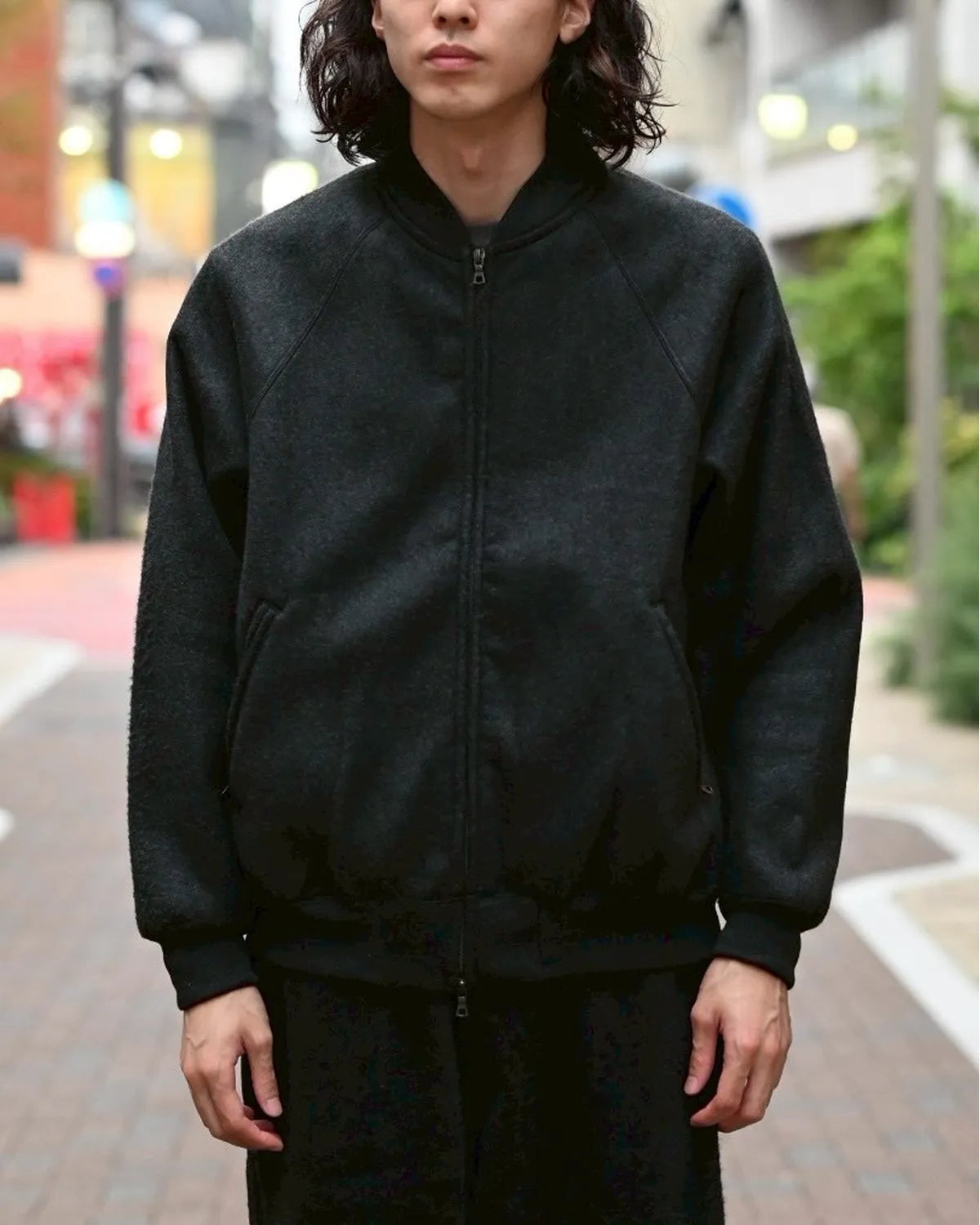 blurhms / Pe/Silk Fleece Bomber Jacket  (BHS25F019)