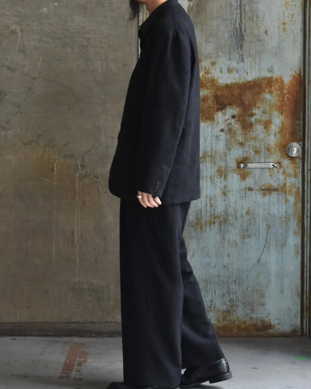 A.PRESSE / Silk Cashmere Tweed Collarless Jacket (25AAP-01-20)