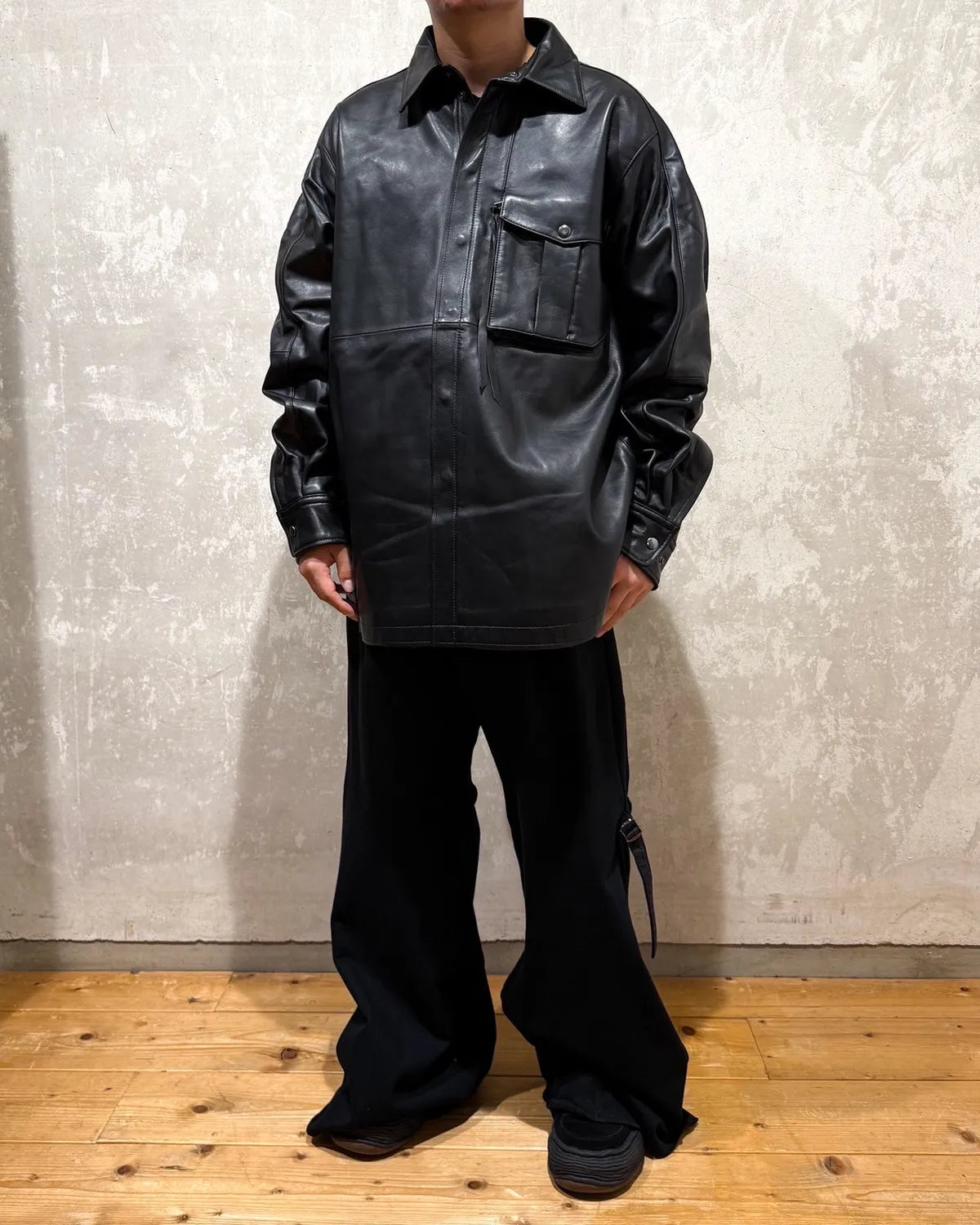 Tamme / LEATHER PCS SHIRT (25A0289)