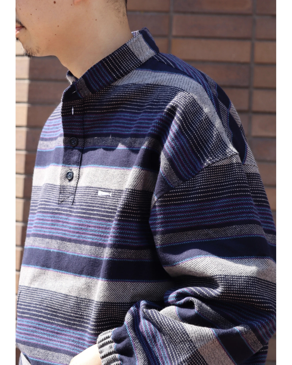 DESCENDANT / TETTY STRIPE PULLOVER LS SHIRT (262TQDS-SHM05)